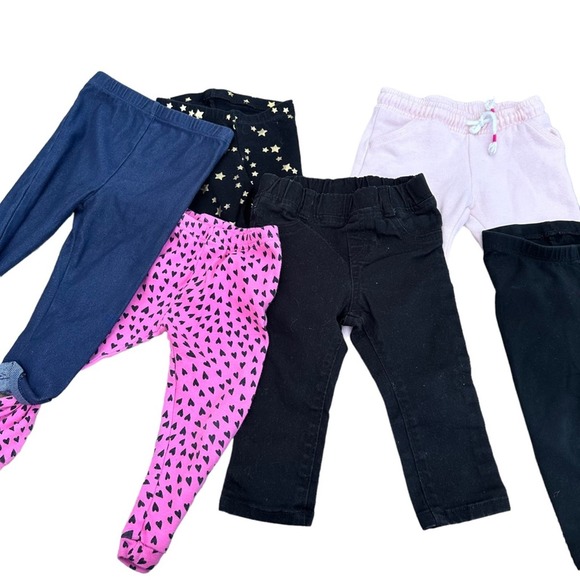 Carters Girls 12 Months Leggings Bundle Pants Stretch Soft - Picture 1 of 11